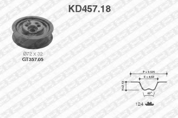 Ремонтний комплект для заміни паса  газорозподільчого механізму SNR KD457.18