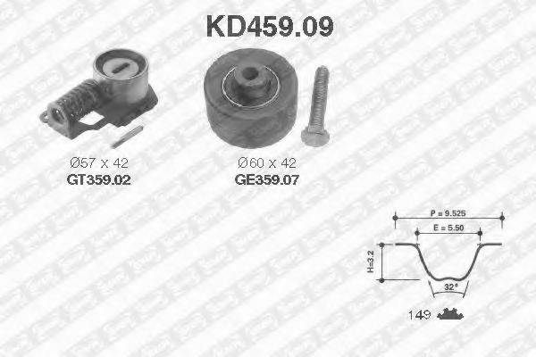 Роликовий модуль натягувача ременя (ролик, ремінь) SNR KD459.09