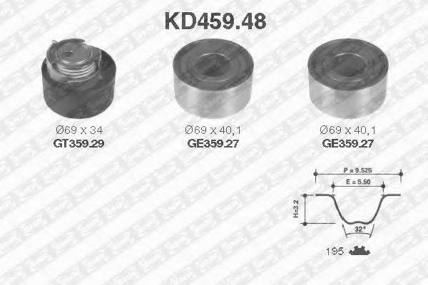 Комплект ременя газорозподільного механізму SNR KD459.48