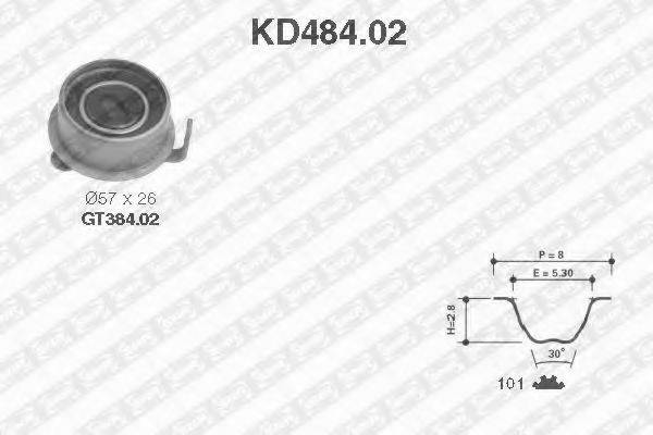 Комплект ременя газорозподільного механізму SNR KD484.02