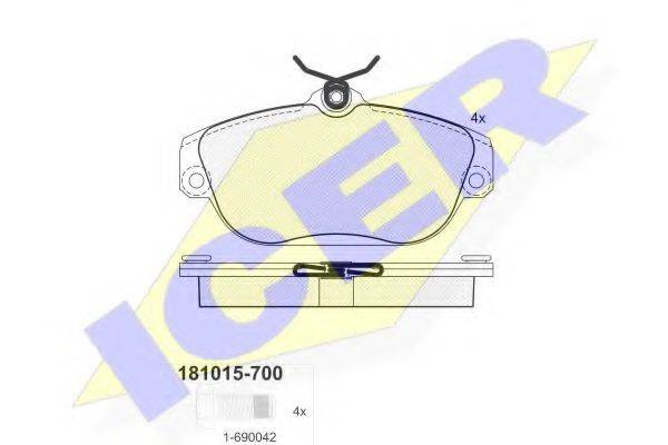 Гальмівні колодки дискові ICER 181015-700