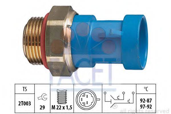 Датчик вмикання вентилятора Citroen Jumper  Fiat Ducato  Peugeot Boxer 2.0-2.8 iDHDiiDTDTDI 9 (7.5643) Facet FACET 7.5643