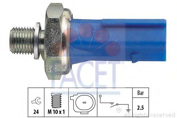 Датчик тиску оливи Audi A4A6 Skoda OctaviaSuperb VW CaddyGolfPassatTiguan 1.0-3.0 04- (7.0192) Facet FACET 7.0192