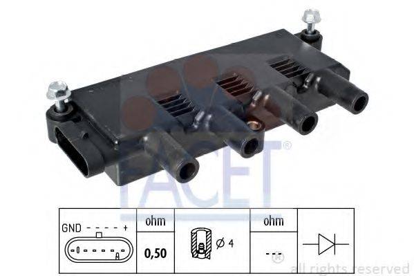 Котушка запалення Fiat 500PandaGrande PuntoPunto 1.21.4 03- (9.6323) Facet FACET 9.6323