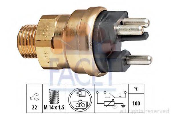 Датчик вмикання вентилятора MB W124201 M102 (3 конт.) (7.3529) Facet FACET 7.3529