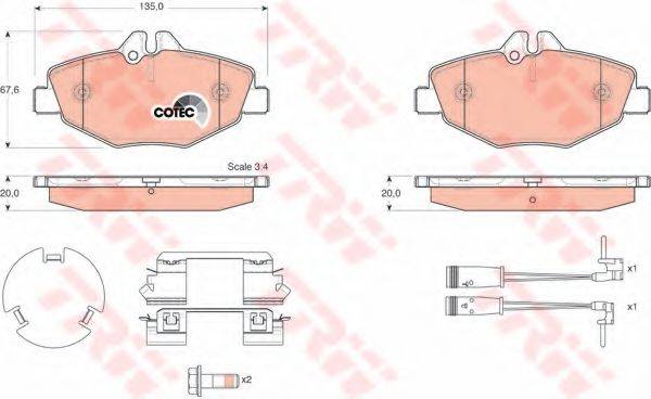 Комплект гальмівних колодок  - дискові TRW GDB1542