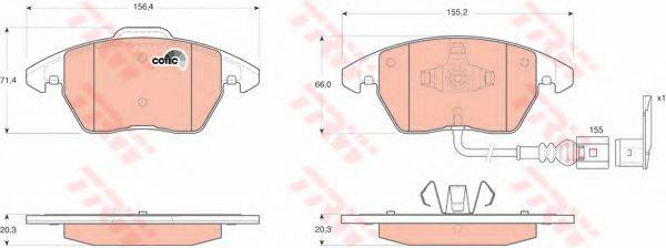 Комплект гальмівних колодок  - дискові TRW GDB1550