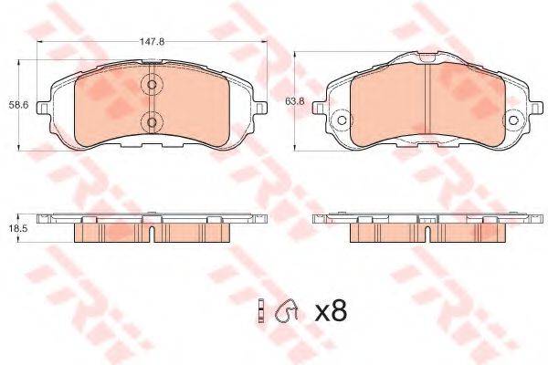 Комплект гальмівних колодок TRW GDB2044