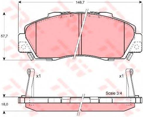 Комплект гальмівних колодок TRW GDB3177