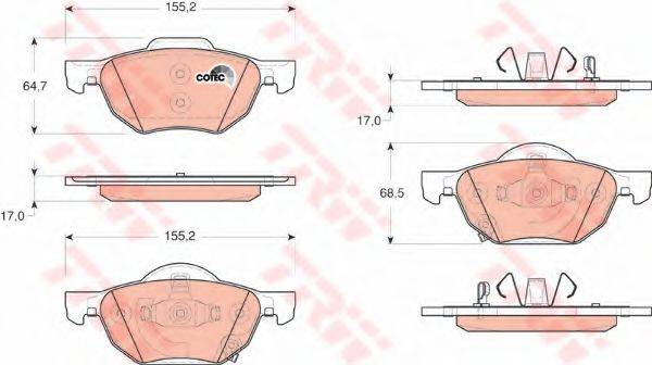 Комплект гальмівних колодок  - дискові TRW GDB3355