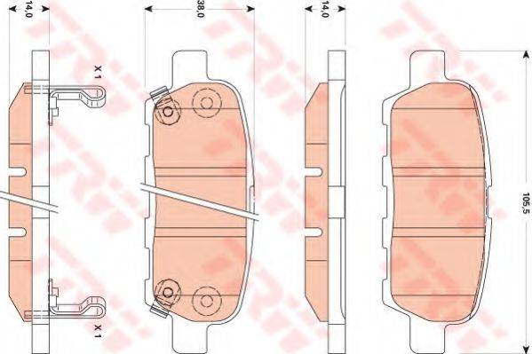 Комплект гальмівних колодок, дискове гальмо