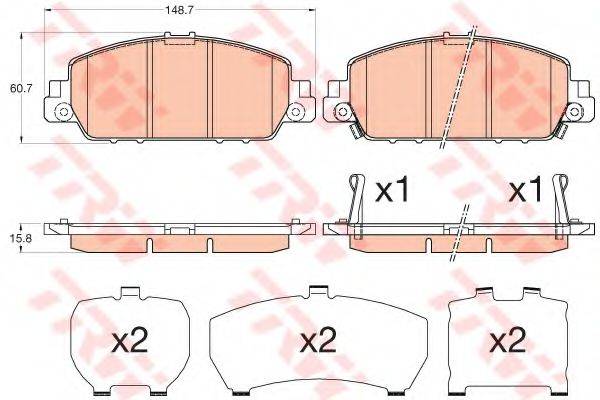 Комплект гальмівних колодок TRW GDB3615