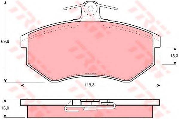 Комплект гальмівних колодок, дискове гальмо TRW GDB430