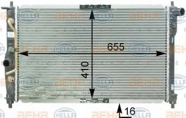 HELLA 8MK376762711 Радіатор, охолодження двигуна