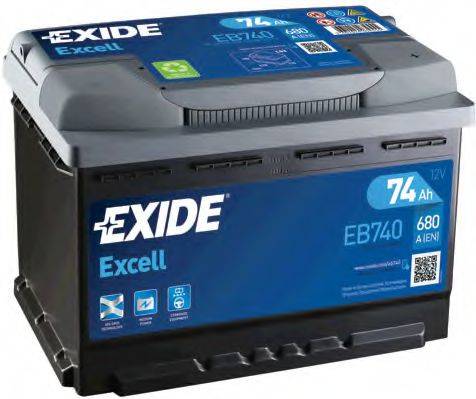 АКБ 6СТ-74 R+ (пт680) (необслуг) EXCELL Exide EXIDE EB740