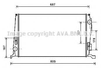 Радіатор, охолодження двигуна AVA QUALITY COOLING DAA2005