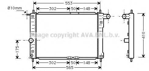 Радіатор, охолодження двигуна AVA QUALITY COOLING DW2039