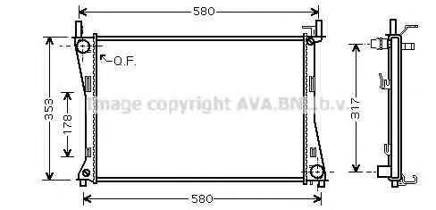 Радіатор, охолодження двигуна AVA QUALITY COOLING FDA2325