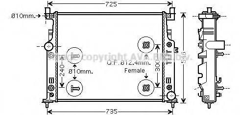 Радіатор, охолодження двигуна AVA QUALITY COOLING MSA2436