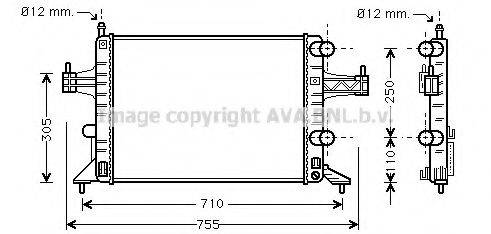 Радіатор, охолодження двигуна AVA QUALITY COOLING OLA2303