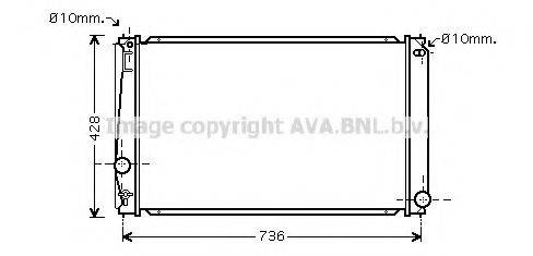 Радіатор, охолодження двигуна AVA QUALITY COOLING TO2419