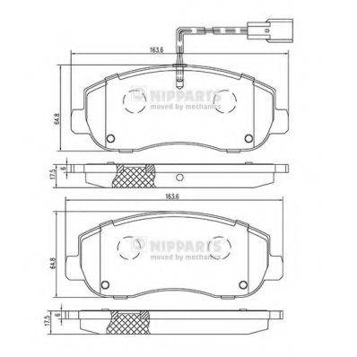 Комплект гальмівних колодок, дискове гальмо NIPPARTS N3601105