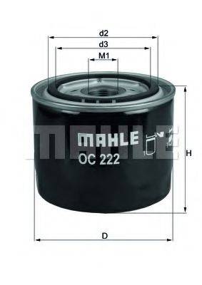 Фільтр оливи MAHLE ORIGINAL OC 222