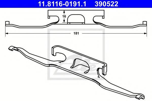 Комплект монтажний колодок ATE 11.8116-0191.1