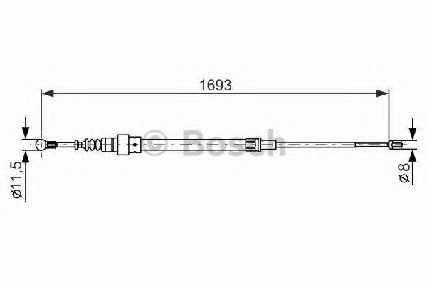 Трос стоянкової гальмівної системи BOSCH 1 987 477 817