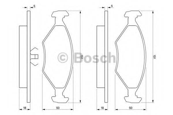 Комплект гальмівних колодок з 4 шт. дисків BOSCH 0 986 424 458