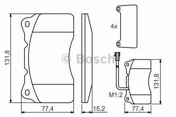 Колодки гальмівні дискові (комплект 4 шт) BOSCH 0 986 494 131