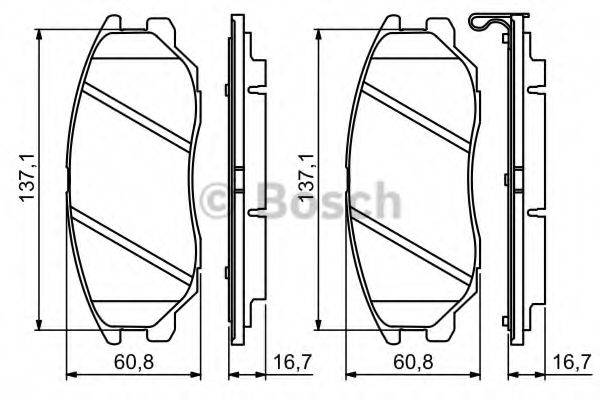 Комплект гальмівних колодок з 4 шт. дисків BOSCH 0 986 494 347