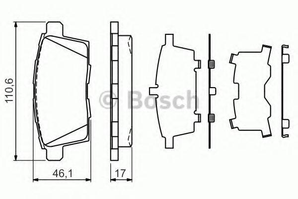 Комплект гальмівних колодок  - дискові BOSCH 0 986 494 376