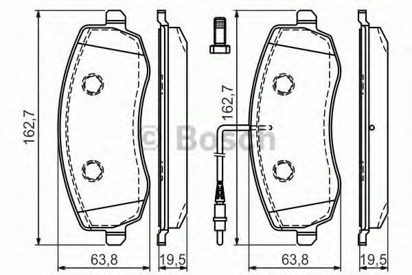 Комплект гальмівних колодок з 4 шт. дисків BOSCH 0 986 494 385