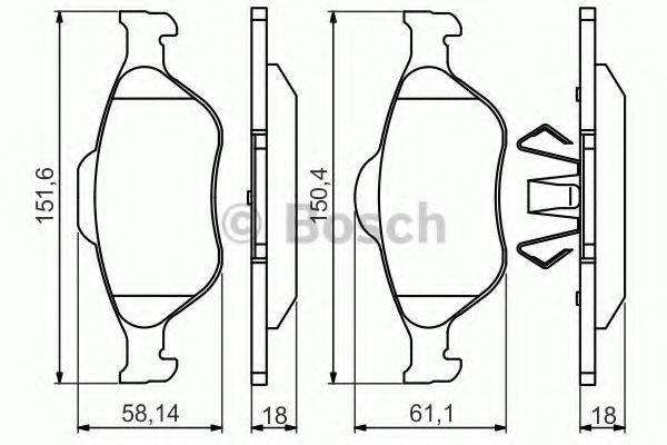 Комплект гальмівних колодок  - дискові BOSCH 0 986 495 220