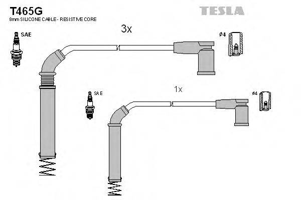 Комплект дротів запалення TESLA T465G