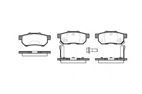 Колодки гальмівні диск. задн. (вир-во Remsa) Honda Jazz 02> 08> 15>  Civic 91>01 (P3333.52) WOKING WOKING P3333.52