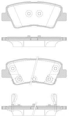 Колодки гальмівні диск. задн. (вир-во Remsa) Hyundai Elantra 1.6 10-,Hyundai Elantra 1.8 10- (P12623.42) WOKING WOKING P12623.42