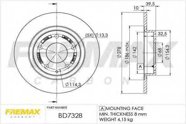 FREMAX BD7328 гальмівний диск