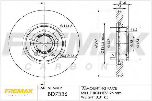 FREMAX BD7336 гальмівний диск