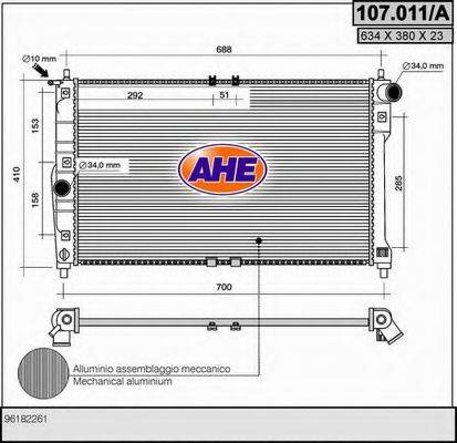 AHE 107011A Радіатор, охолодження двигуна