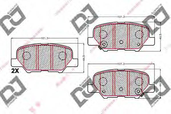 DJ PARTS BP2194 Комплект гальмівних колодок, дискове гальмо