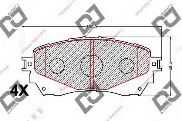 DJ PARTS BP2195 Комплект гальмівних колодок, дискове гальмо