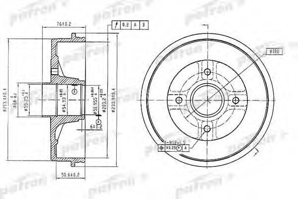 PATRON PDR1353 Гальмівний барабан