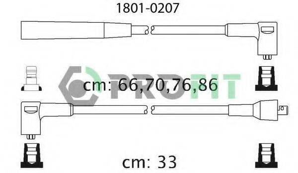 Комплект кабелів високовольтних PROFIT 1801-0207