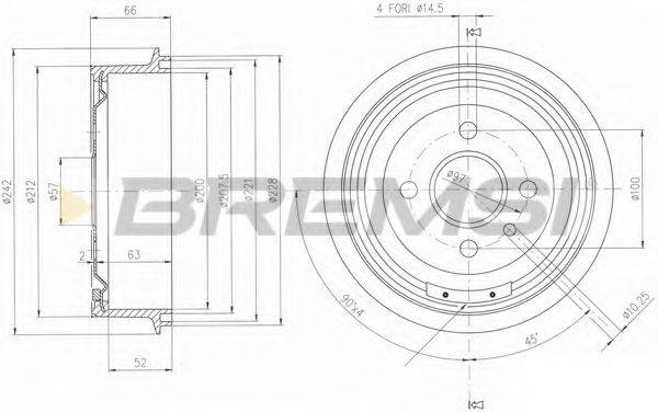 BREMSI DR5138 Гальмівний барабан