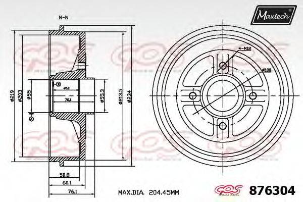 MAXTECH 8763040000 Гальмівний барабан