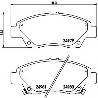 Комплект гальмівних колодок BREMBO P 28 050