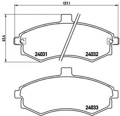 Комплект гальмівних колодок з 4 шт. дисків BREMBO P 30 020