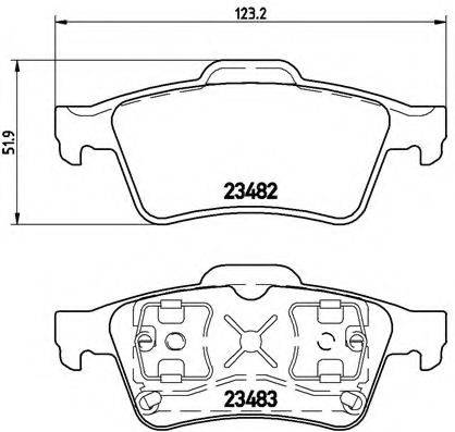 Комплект гальмівних колодок BREMBO P 59 044